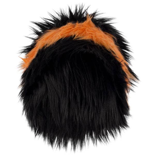 Schwarz-orange Wollraupe als Plüschtier