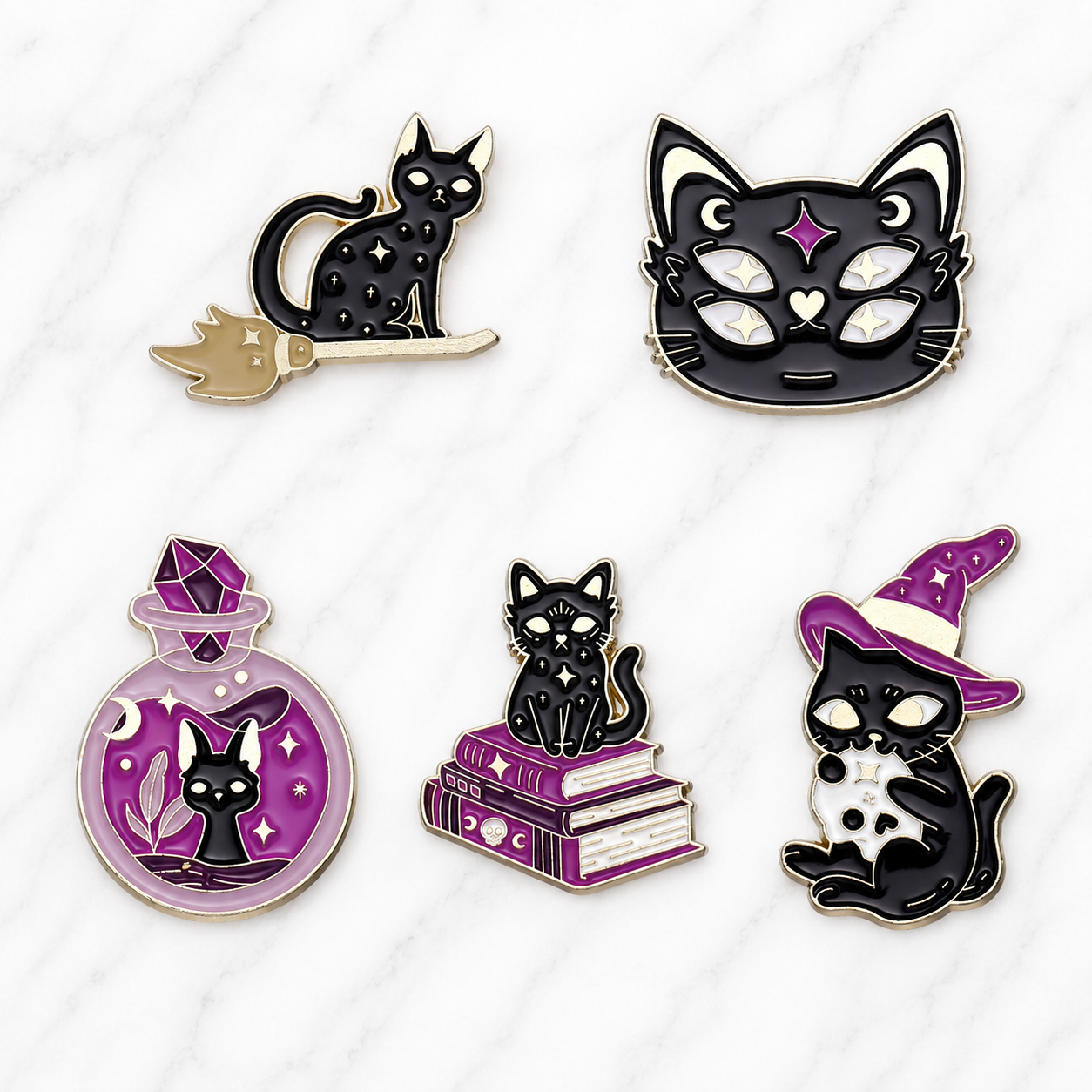 Emaille Pin Zauberkatze