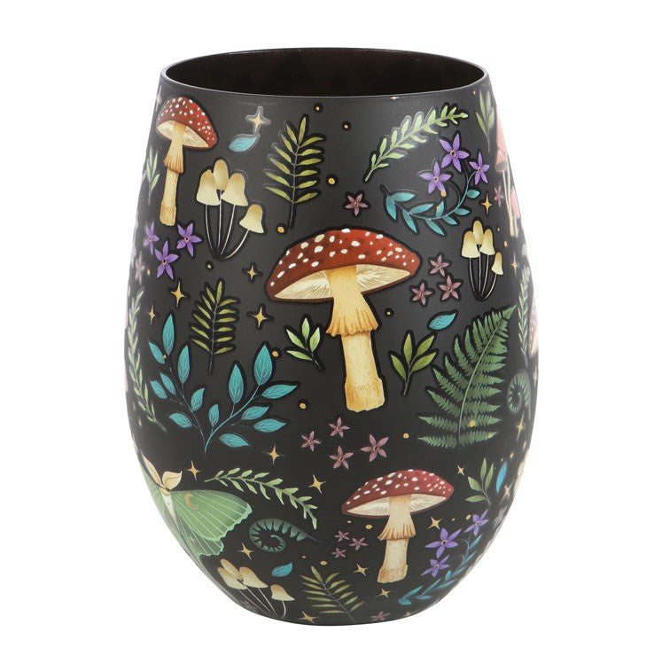 Stielloses Glas mit Dark Forest Motiv