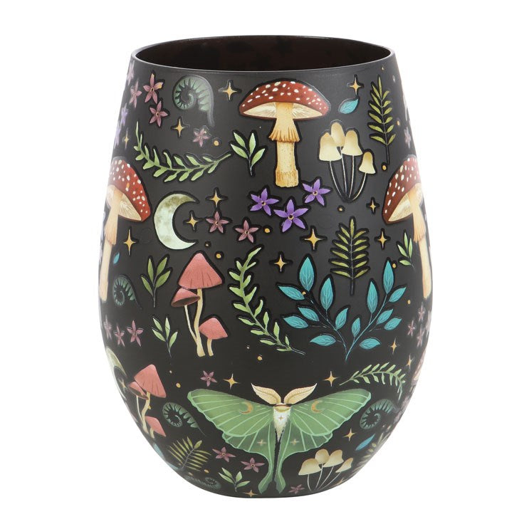 Stielloses Glas mit Dark Forest Motiv