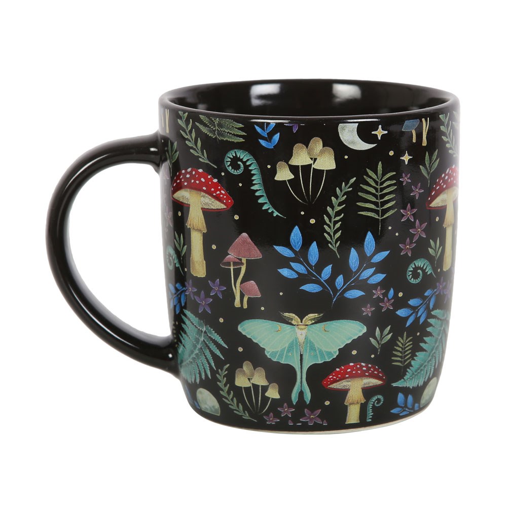 Dark Forest Keramiktasse mit Pilzen & Mond
