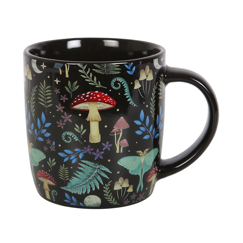 Dark Forest Keramiktasse mit Pilzen & Mond