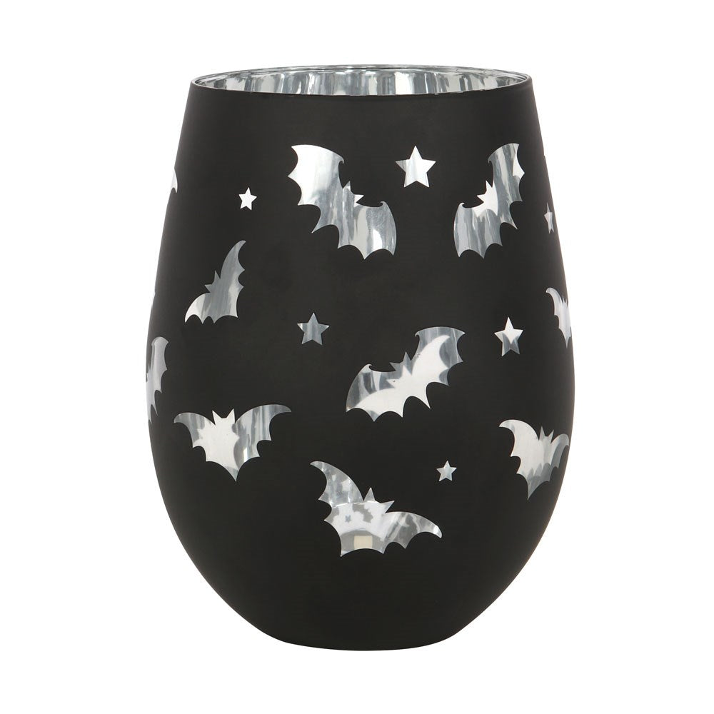 Fledermaus Glas in Schwarz & Silber