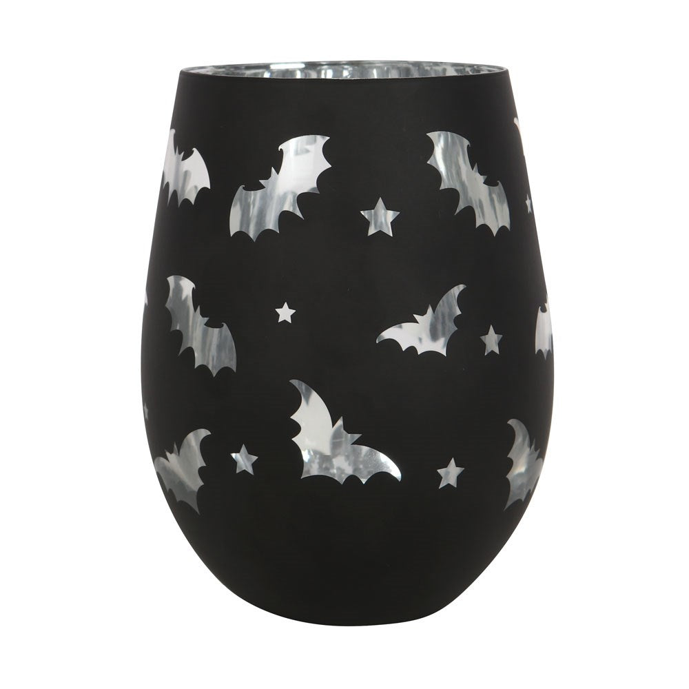 Fledermaus Glas in Schwarz & Silber