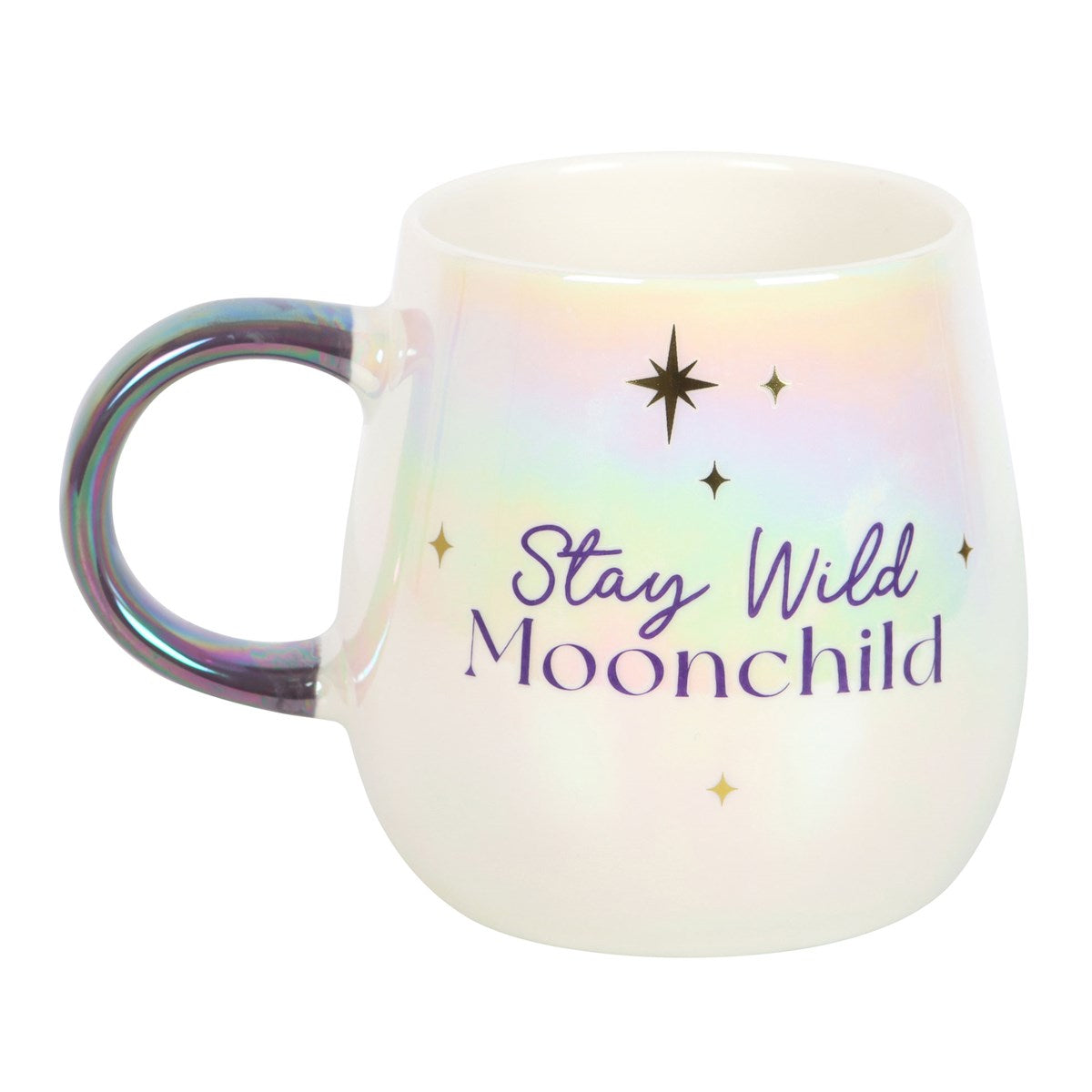 "Stay Wild Moon Child" irisierende Tasse mit Sternen