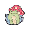 Emaille Pin mit Frosch & Fliegenpilz