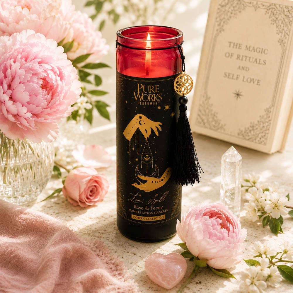 Duftkerze im Glas | Esoteric Love Spell | Rose & Pfingstrose