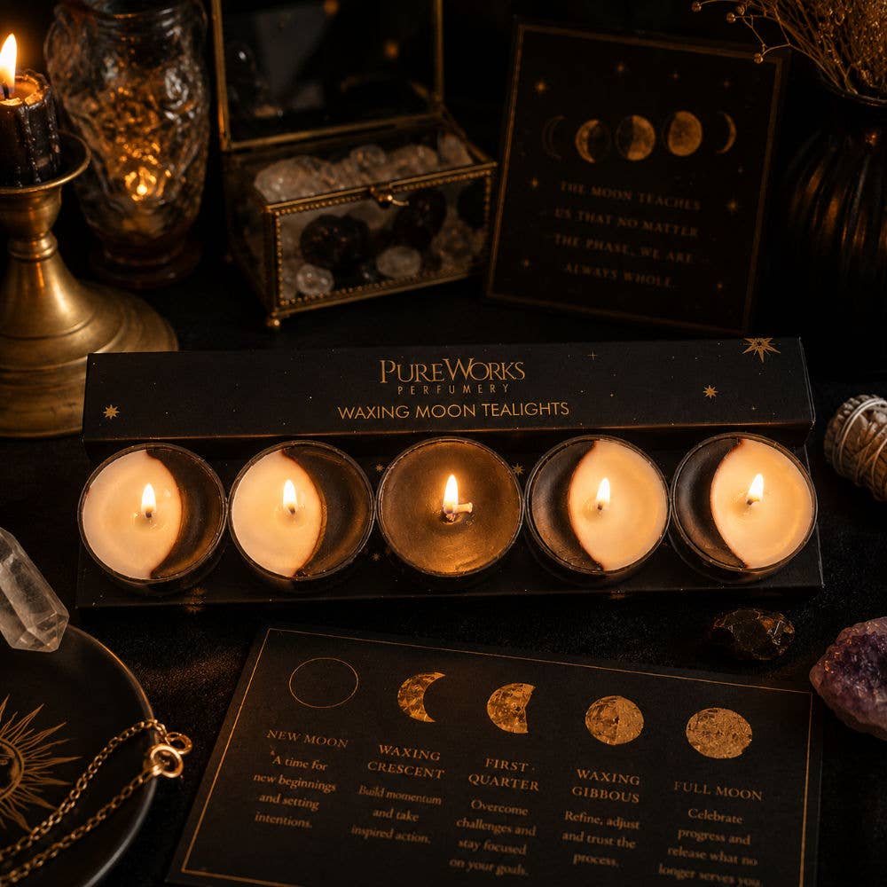 Moon Phases Tea Lights Gift Box of 5