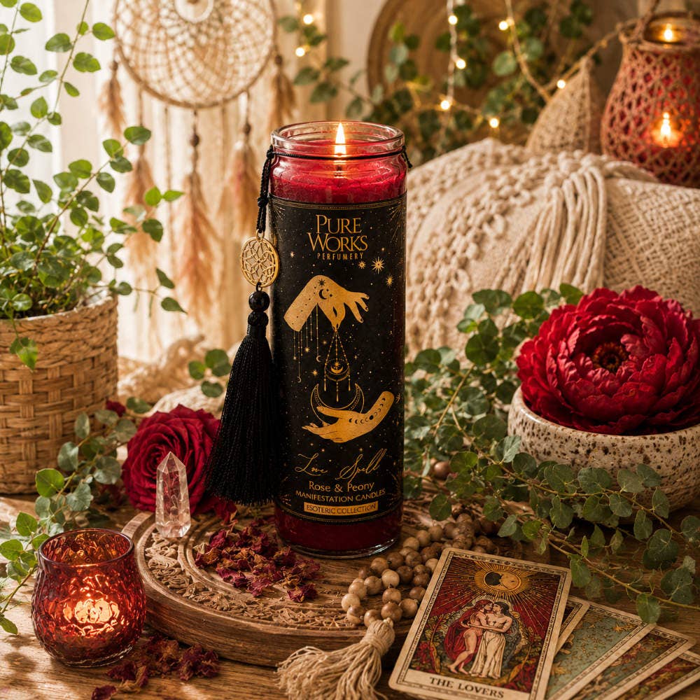 Duftkerze im Glas | Esoteric Love Spell | Rose & Pfingstrose
